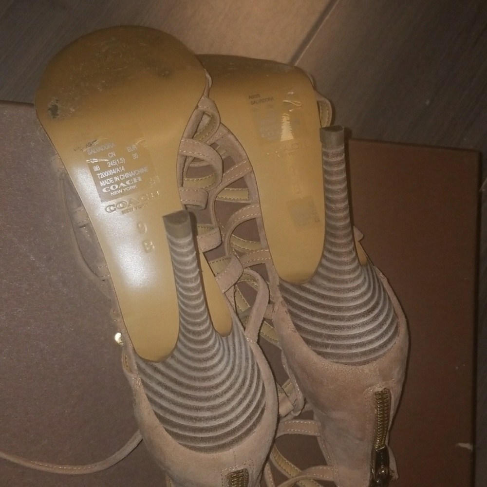 Coach Salvadora Strappy Suede Sandal - Picture 4 of 8